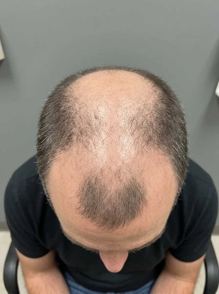 Patient before hair transplant, Male 41, 3400 grafts DHI